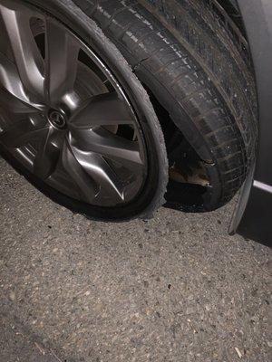 Blown out tire that was the wrong size