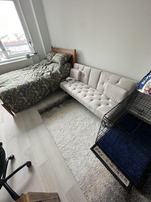 White gradient rug