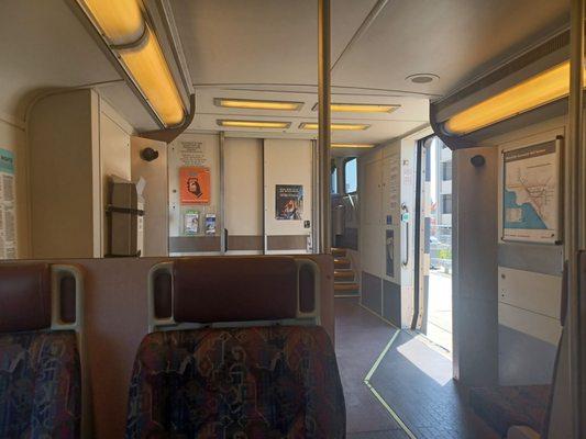 Inside eastbound train