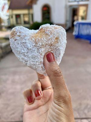 Heart-shaped beignet