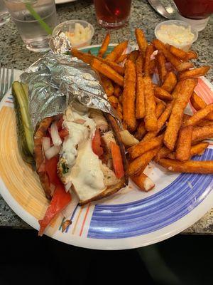 Grilled Chicken Gyro Sweet Potato Fries