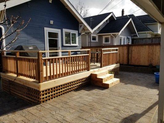 New deck, patio and fence