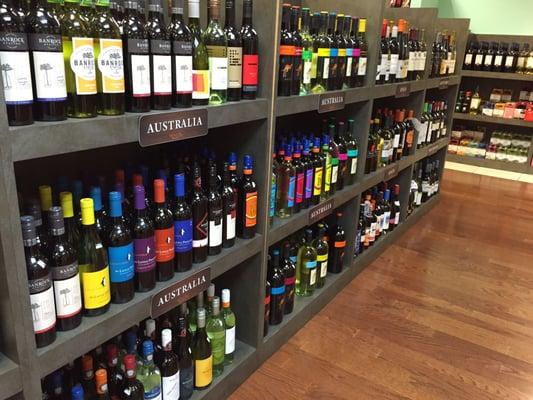 Large selection of worldwide wines.