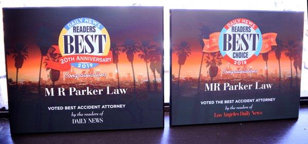 Voted best Accident Attorney by the Daily News two years in a row.