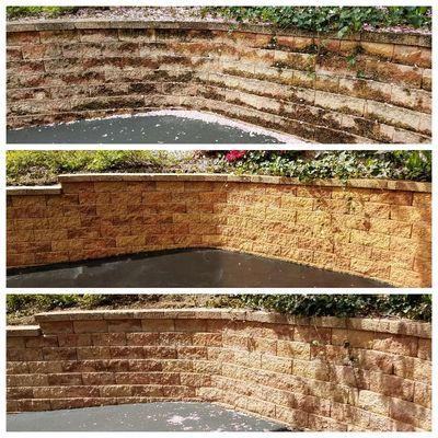 Retaining wall pressure / soft washing.