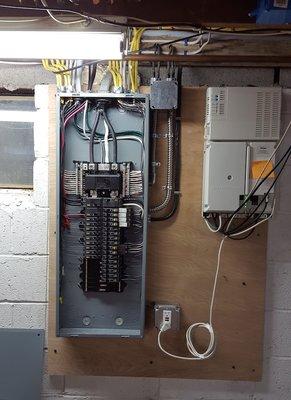 Small main panel and utility wiring after Alexander Electric