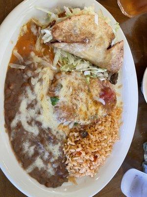 Chile relleno and Crispy Taco combo