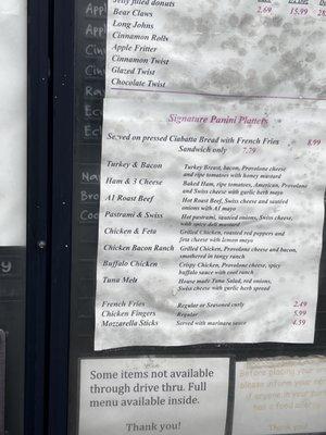 Outside menu 1/16/23