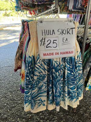 Identical skirt at Aloha Stadium for 1/2 the price that this store sold us saying "exclusive" & "hand-sewn"