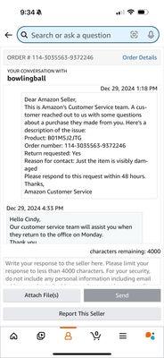 Amazon initiating refund/return with seller.