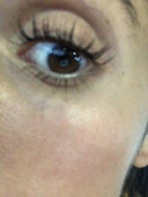 After eyelash lift, without mascara