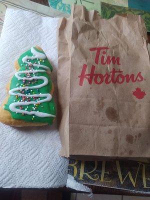 Jelly filled Christmas doughnut