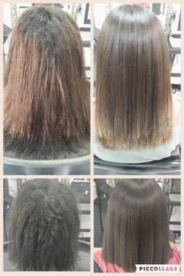 Top: TR touch-up in December 2015. Bottom: TR touch-up in August 2016. Bryan has improved the condition of my hair! Thanks, Bryan! :)