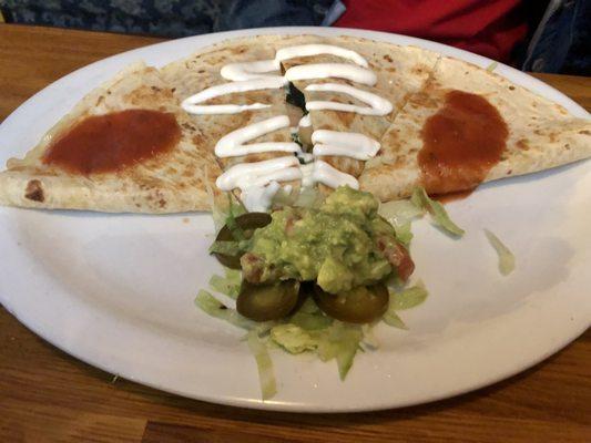 Shrimp and Spinach Quesadilla