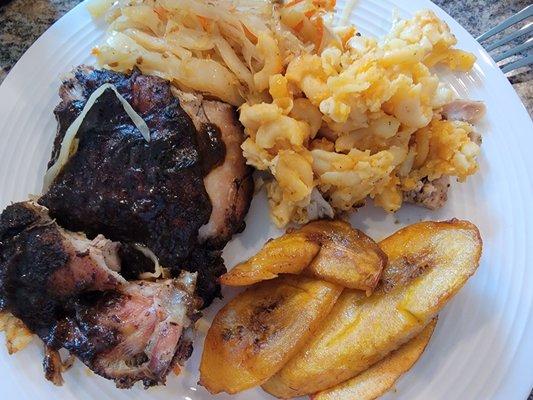 Jerk Chicken with Mac and plantains