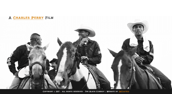 Website footer design for The Black Cowboy Documentary