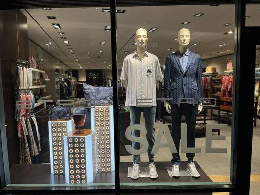 Men's visual window display