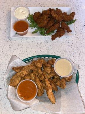 Top- Fried shrimp Bottom-Chicharron