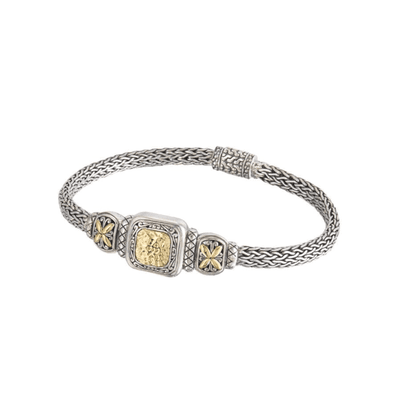 Sterling silver and 18k gold bracelet. Made in Bali.