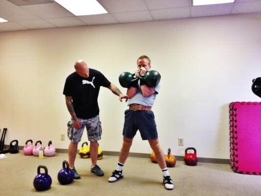 Scott coaching kettlebell sport competitor, John Beamon.