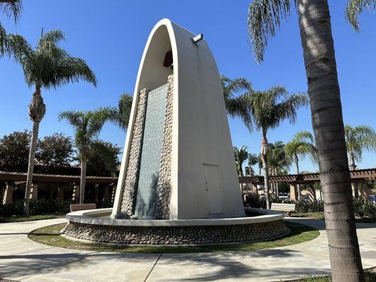 Fountain outside the library