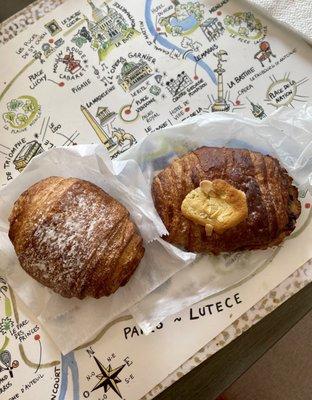 Apricot (left) and blueberry almond croissants