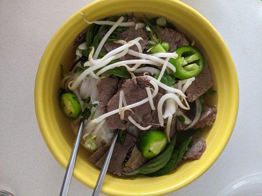 Well done beef pho