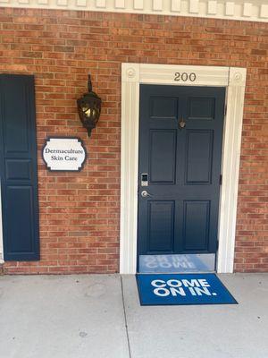 The front door of the spa. I'm set an appointment for the iderm deep pore cleansing facial with the microcurrent LED and oxygen.