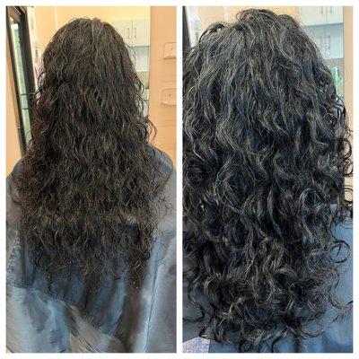 Long curly shag haircut