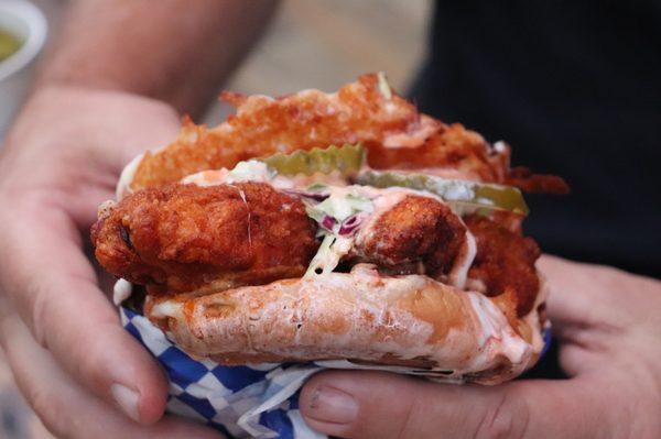 The hot chicken sammie - pretty hot and delish!