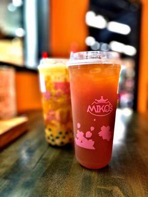 Large Organic Brown Sugar Milk Tea Fruit Black Tea