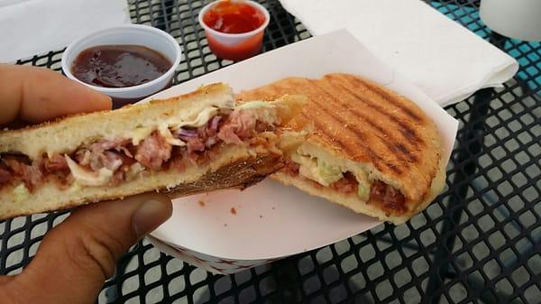 Pulled pork panini with bbq. Best panini!