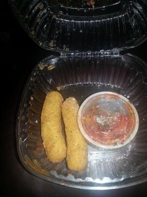 School lunch mozzarella sticks