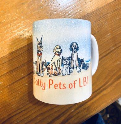 Salty Pets of LBI charitable mug. $5 from each sale is donated to the local Friends of Southern Ocean County Animal Shelter .