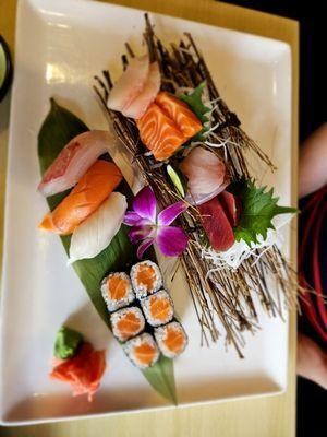 Sushi and sashimi lunch set