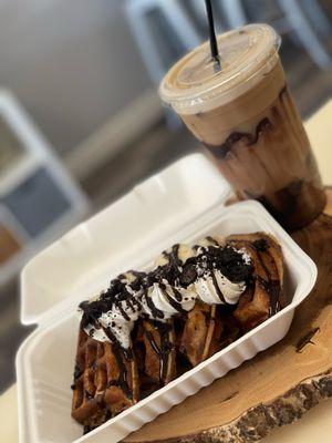 Oreo Waffle & Mocha Iced Coffee