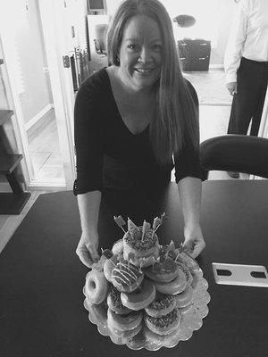 A Krispy Kreme cake and a sweet Happy Birthday for our April Wagoner! :)