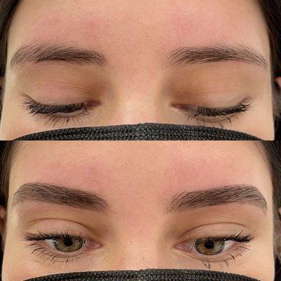 Brow design with product fill