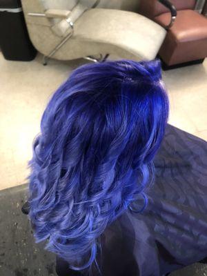 Color melt purple to smoky blue