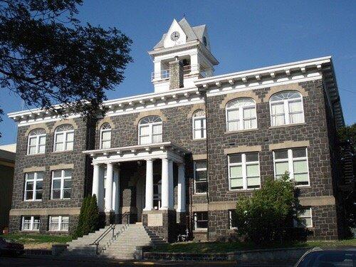 Front view of the courthouse