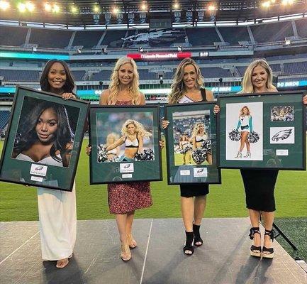 Framing for the Philadelphia Eagles Cheerleader's Captains