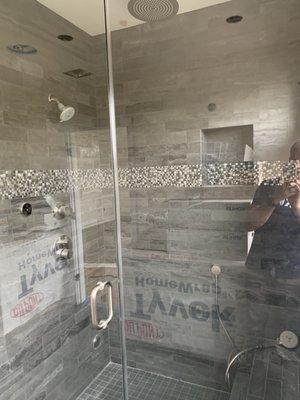 Master bathroom steam shower ... glorious floor to ceiling glass!