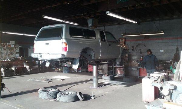 So I brought my 00' Toyota Tacoma in to get the brakes done as well.