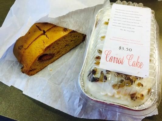 Pumpkin biscotti and carrot cake.