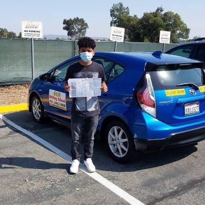 Tomas passes the driving test at the Temecula office!