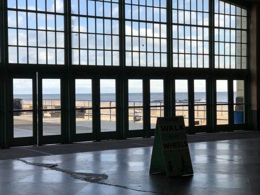 View while sitting in Convention Hall enjoying a latte from Asbury Park Roastery located inside, pre-pandemic times.