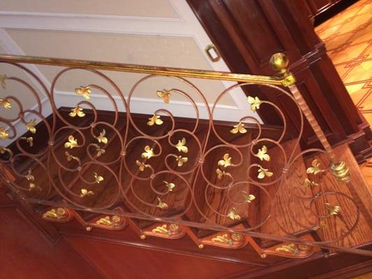 Brass staircase detailed cleaning