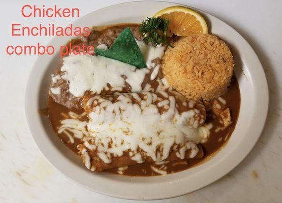 Chicken enchiladas plate