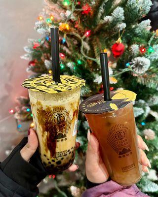 Lychee black tea with crystal boba