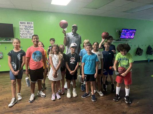 Former NBA player Dennis Hopson came to show the campers some skills and drills